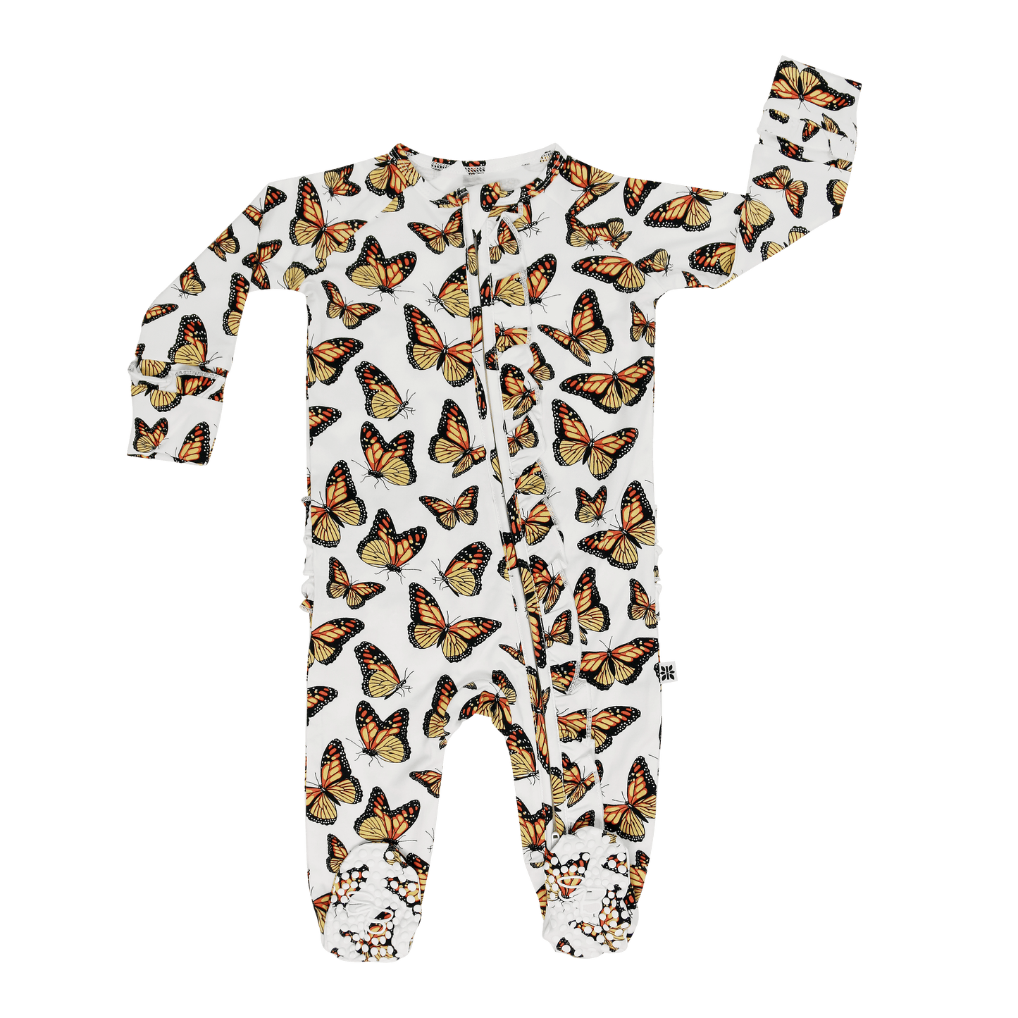 The Great Migration Ruffle Footie With Two Way Zip Sweet Bamboo Everetts Place: Online Boutique