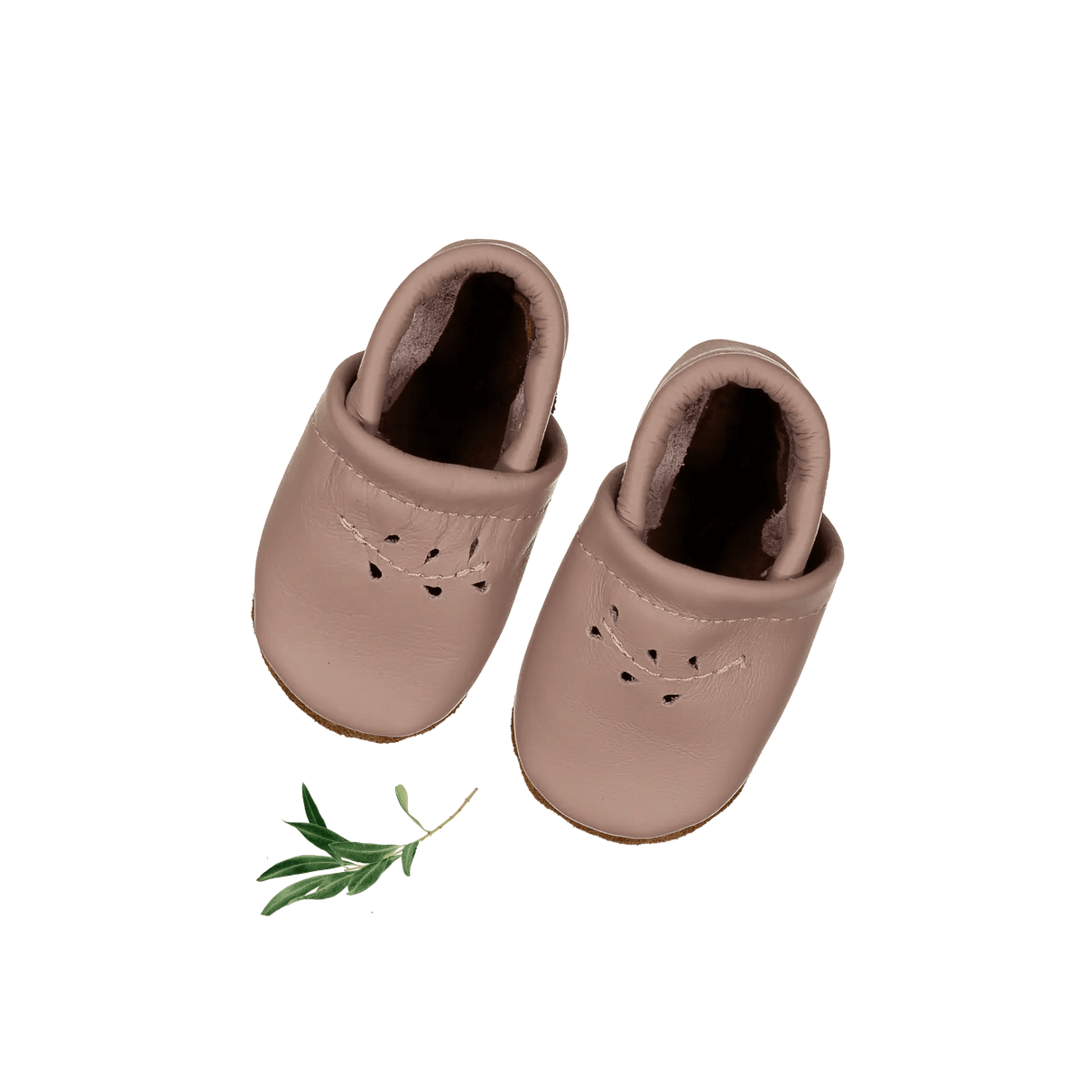 The Leather Mocc - Mauve - Footwear, Brown, Baby & Toddler Shoe, Slipper, Foot | Everetts Place