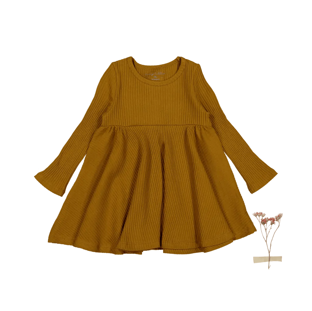 The Long Sleeve Dress - Cider - Yellow, One-piece garment, Day Dress, Sweater, Pattern | Everetts Place