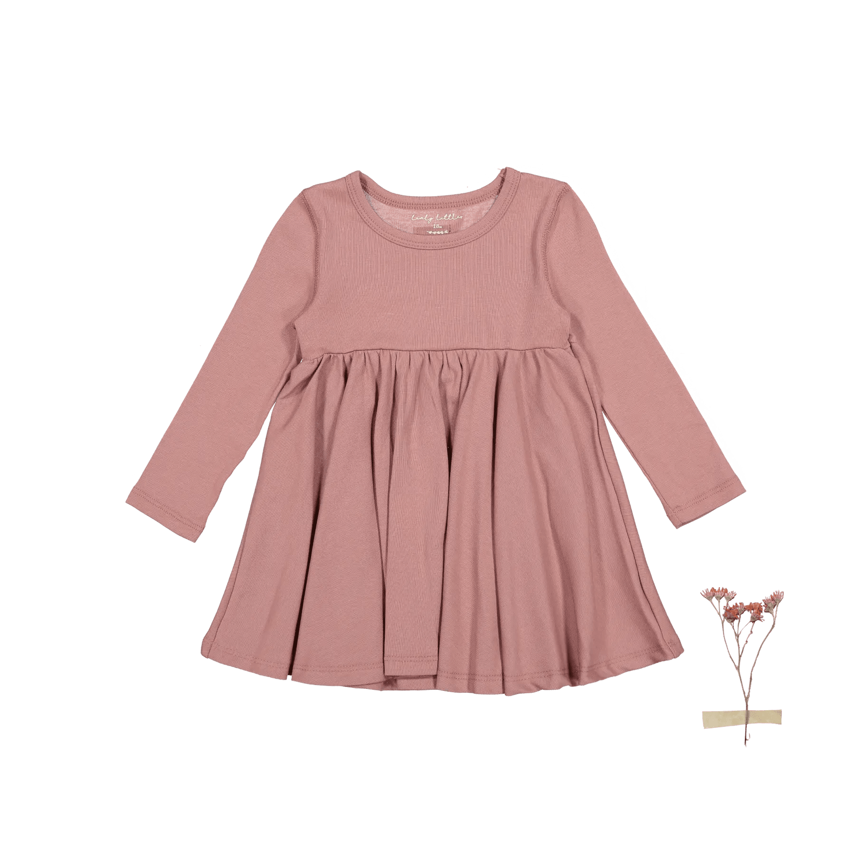 The Long Sleeve Dress - Rosewood - Sleeve, One-piece garment, Day Dress, Pink, Dress | Everetts Place