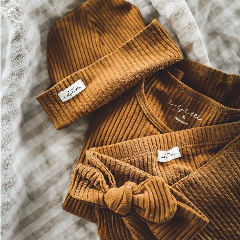 Lovely Littles The Long Sleeve Onesie - Cider - 