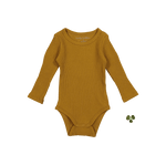 The Long Sleeve Onesie - Cider - Yellow, Brown, Woolen, Wool, Clothing | Everetts Place