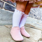 Little Love Bug Co. The Mila organic leather baby moccasins, neutral color.