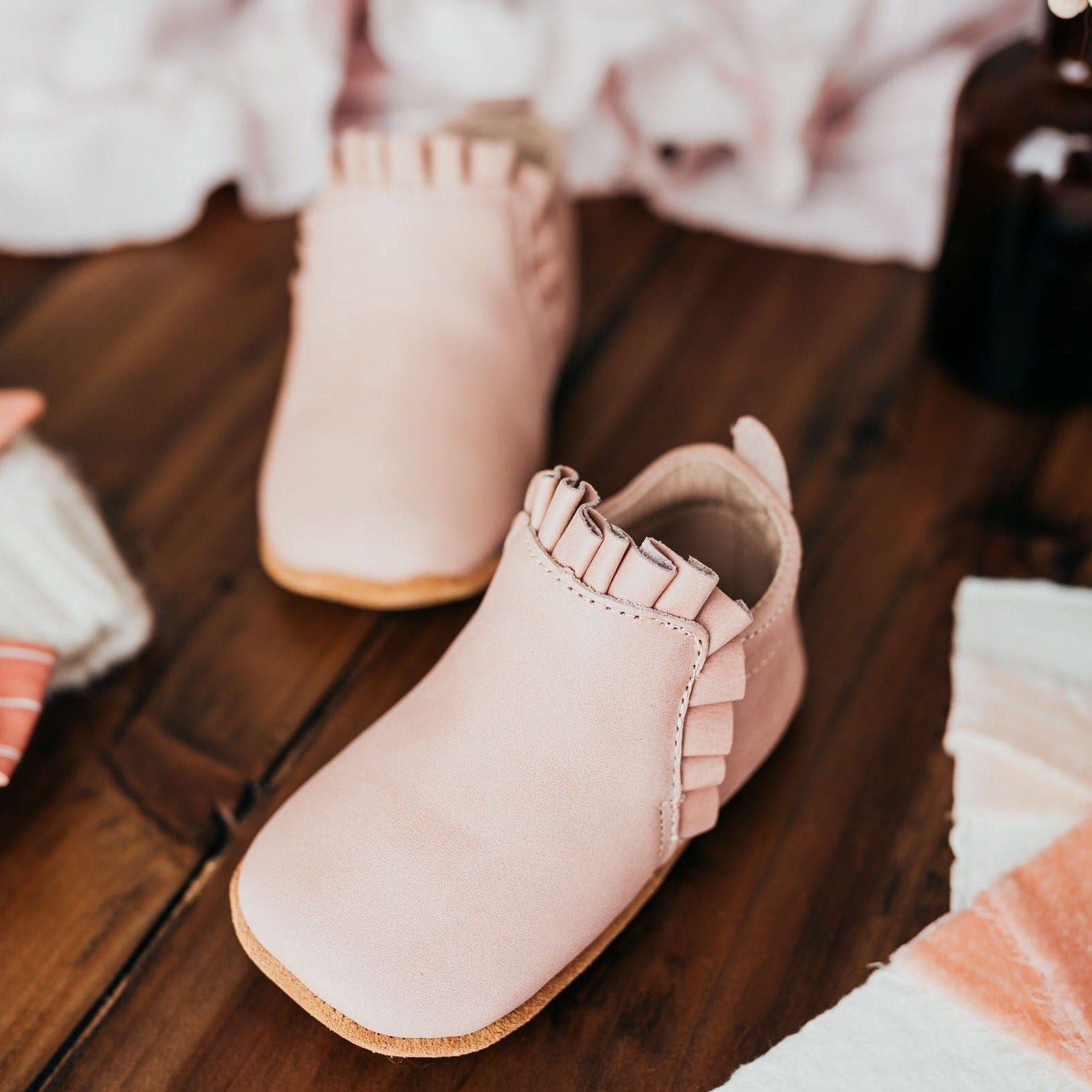 Little Love Bug Co. The Mila organic leather baby moccasins