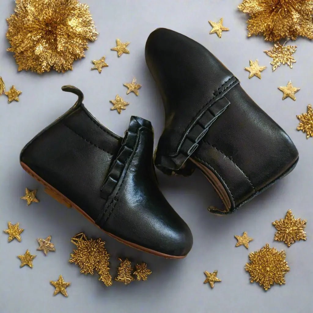 Little Love Bug Co. The Mila Barefoot Boots with Elastic Ruched Entrance for Comfortable Wear - 