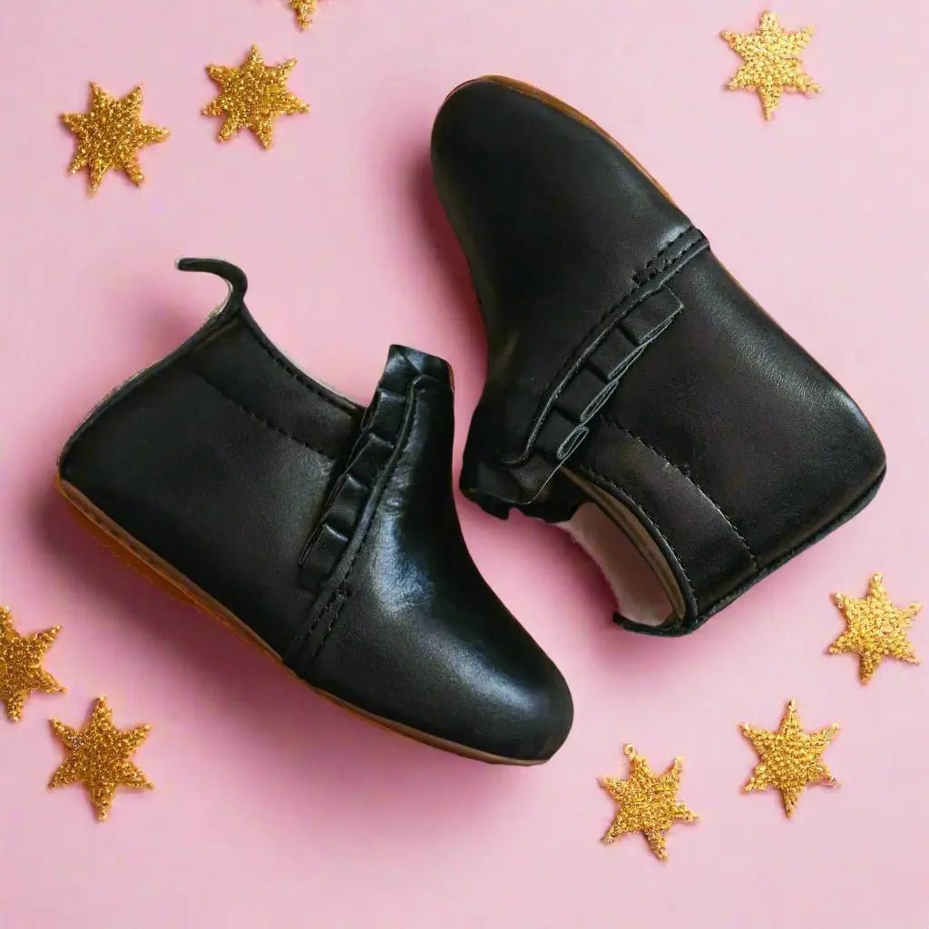 Little Love Bug Co. The Mila Barefoot Boots with Elastic Ruched Entrance for Comfortable Wear - 
