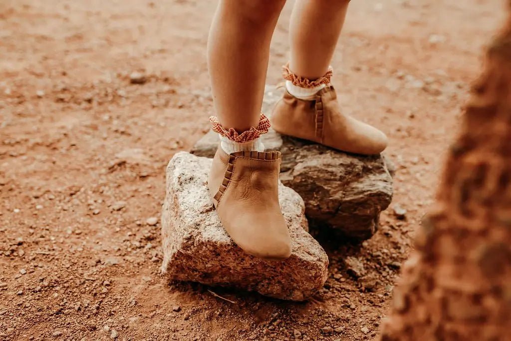 Little Love Bug Co. The Mila Barefoot Boots with Elastic Ruched Entrance for Comfortable Wear - 