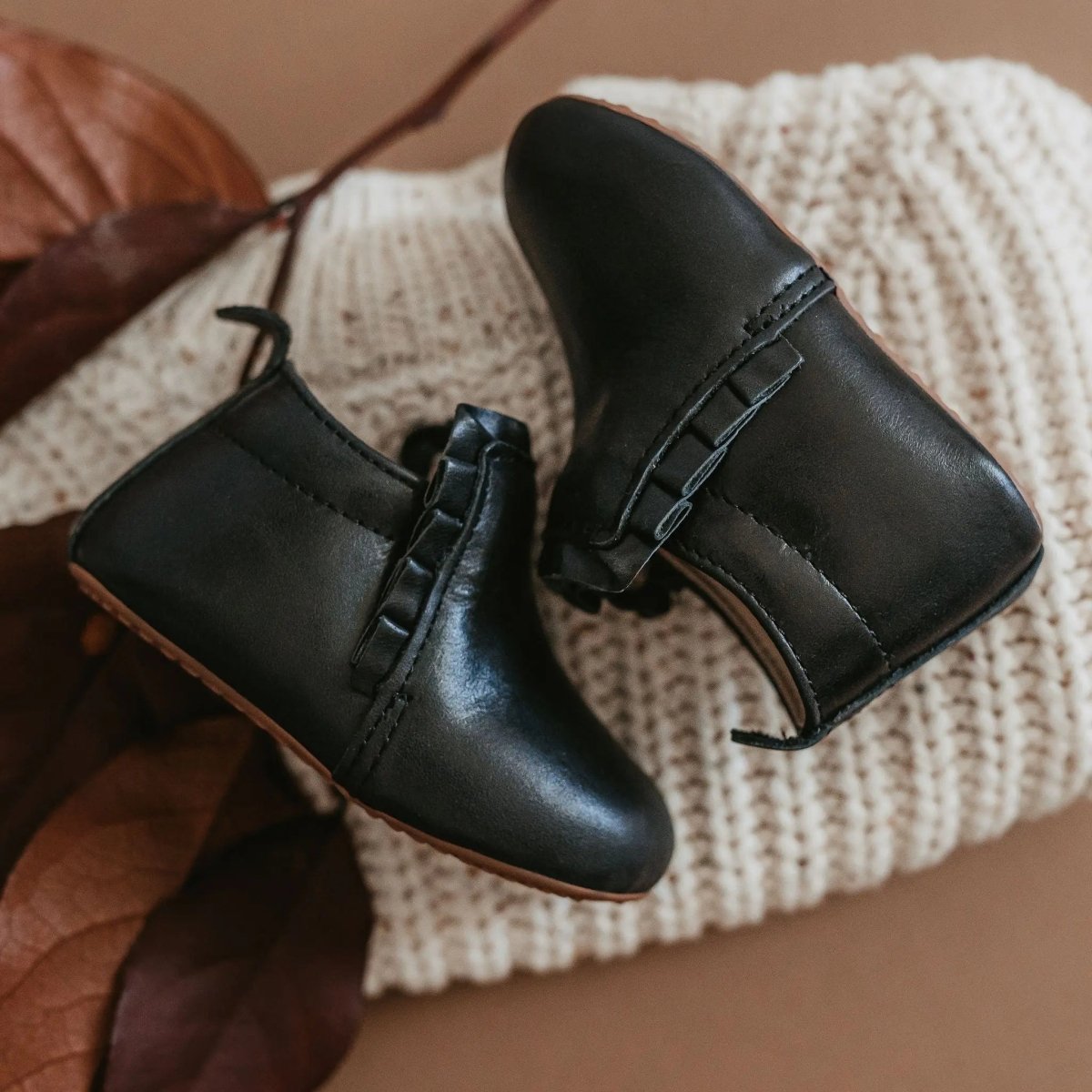 Little Love Bug Co. The Mila Barefoot Boots with Elastic Ruched Entrance for Comfortable Wear - 