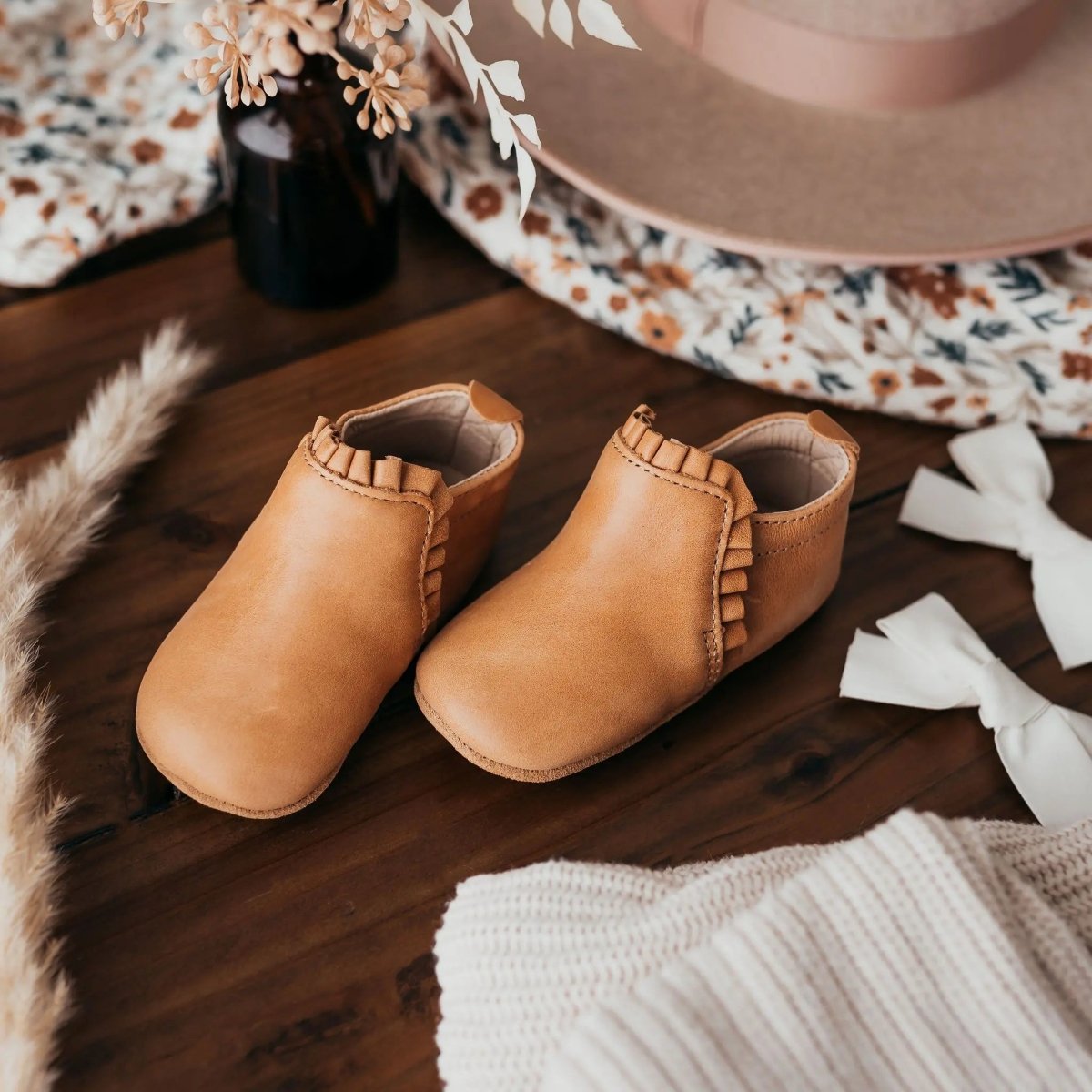 Little Love Bug Co. The Mila Barefoot Boots with Elastic Ruched Entrance for Comfortable Wear - 