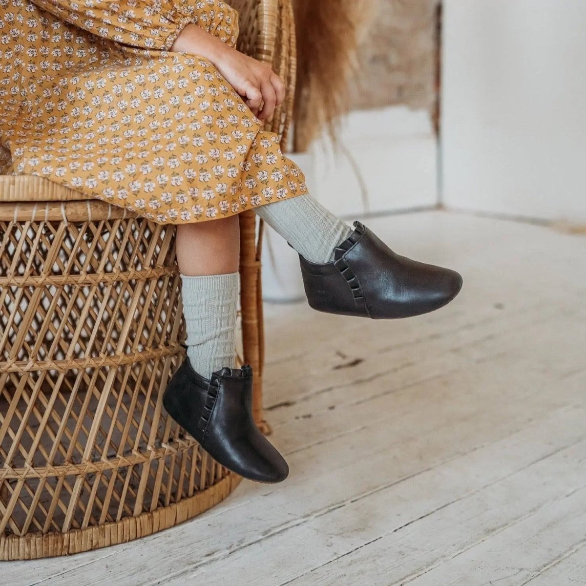 Little Love Bug Co. The Mila Barefoot Boots with Elastic Ruched Entrance for Comfortable Wear - 