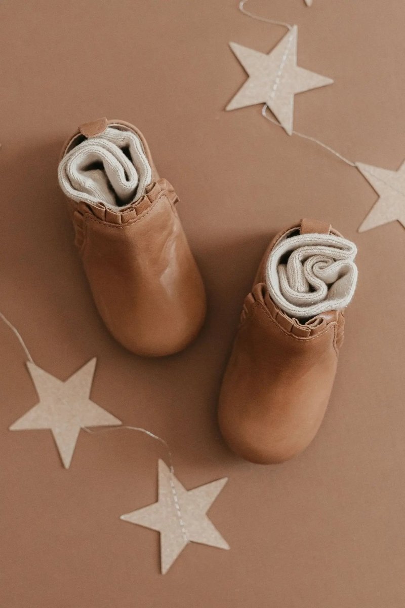Little Love Bug Co. The Mila Barefoot Boots with Elastic Ruched Entrance for Comfortable Wear - 