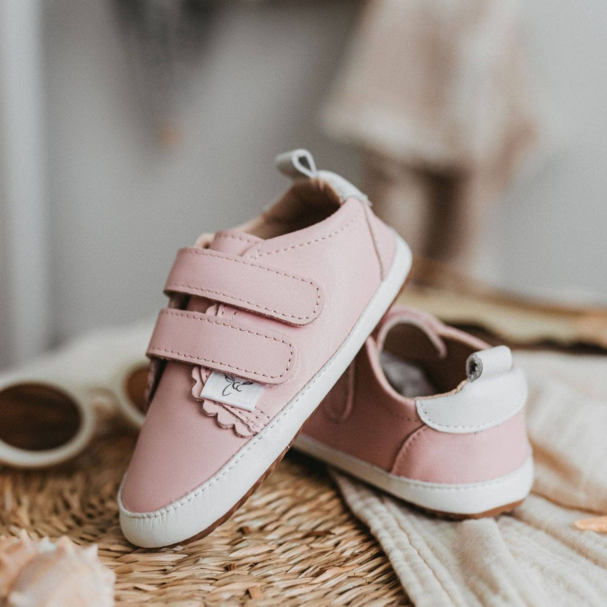 Genuine Leather Barefoot Sneaker, Double Velcro by Little Love Bug Co.