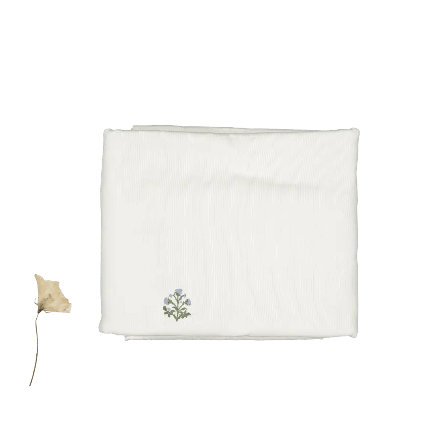 The Printed Blanket - Zara Embroider Blue - White, Linens, Napkin, Tablecloth, Towel | Everetts Place