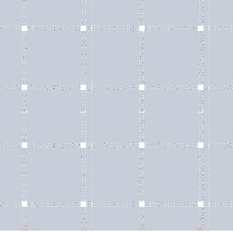 Baby bonnet in a blue grid pattern with tie under the chin