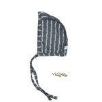 The Printed Bonnet -  Linear Stem - White, Headgear, Knit cap, Beanie, Wool | Everetts Place