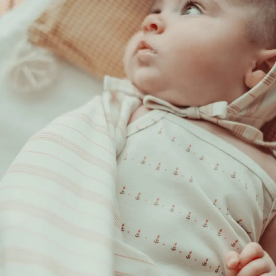 Lovely Littles The Printed Bonnet - Mist Stripe - 