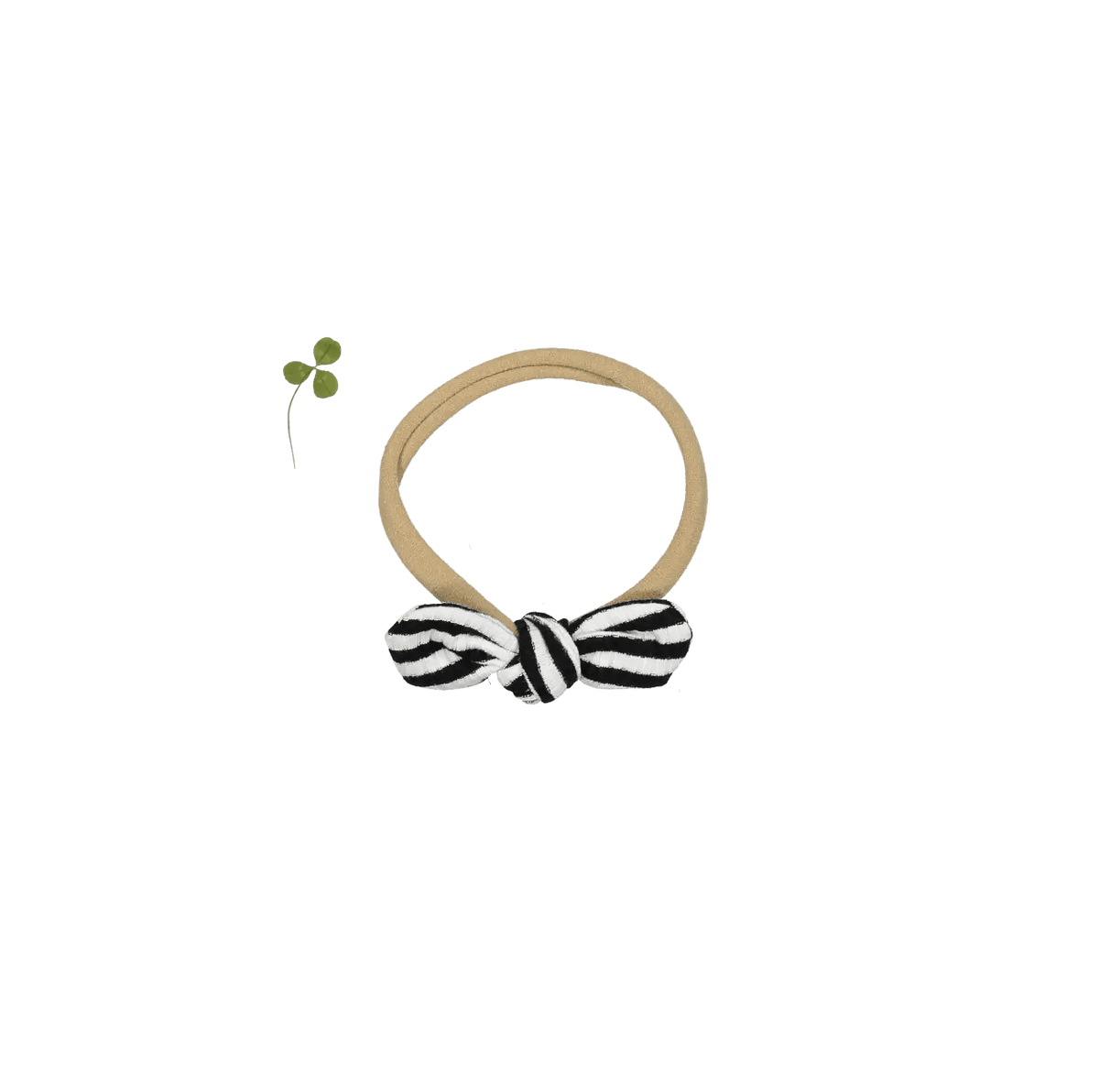 The Printed Bow - Stripe - Headpiece, Knot, Natural material, Headband, Silver | Everetts Place