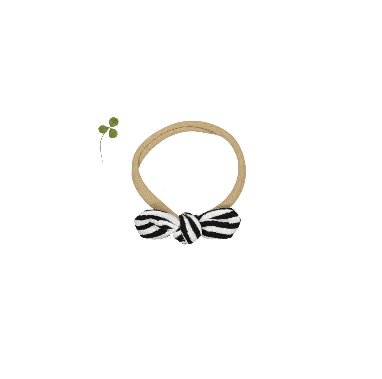 The Printed Bow - Stripe - Headpiece, Knot, Natural material, Headband, Silver | Everetts Place
