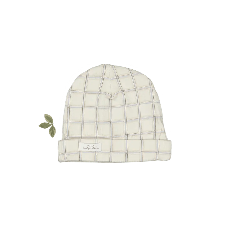 The Printed Hat - Sketch Grid - White, Plaid, Tartan, Knit cap, Hat | Everetts Place