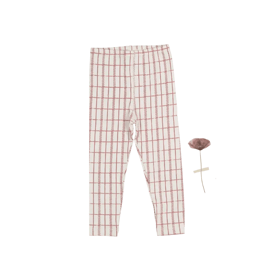 Lovely Littles The Printed Legging - Mauve Check - 