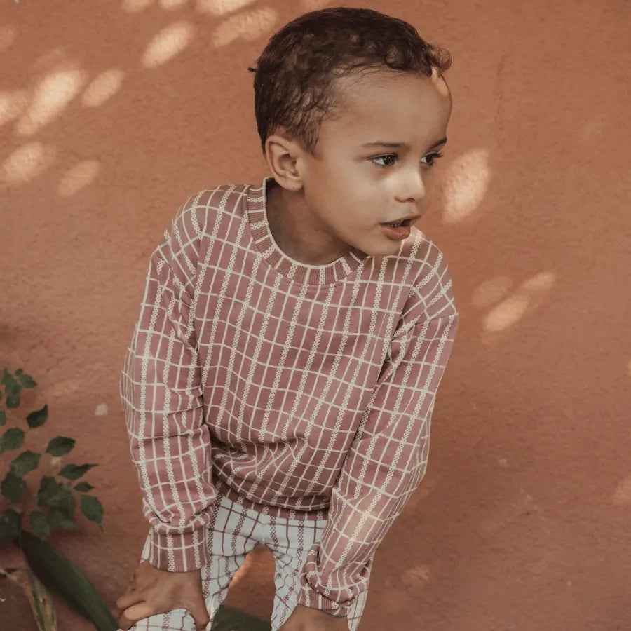 Lovely Littles The Printed Legging - Mauve Check - 
