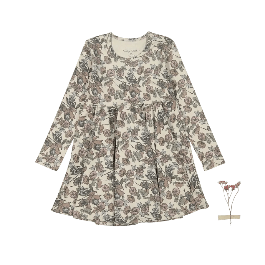 The Printed Long Sleeve Dress - Magnolia - Sleeve, Fashion, Textile, One-piece garment, Day Dress | Everetts Place