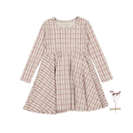 The Printed Long Sleeve Dress - Mauve Check - Sleeve, One-piece garment, Day Dress, Dress, Pink | Everetts Place