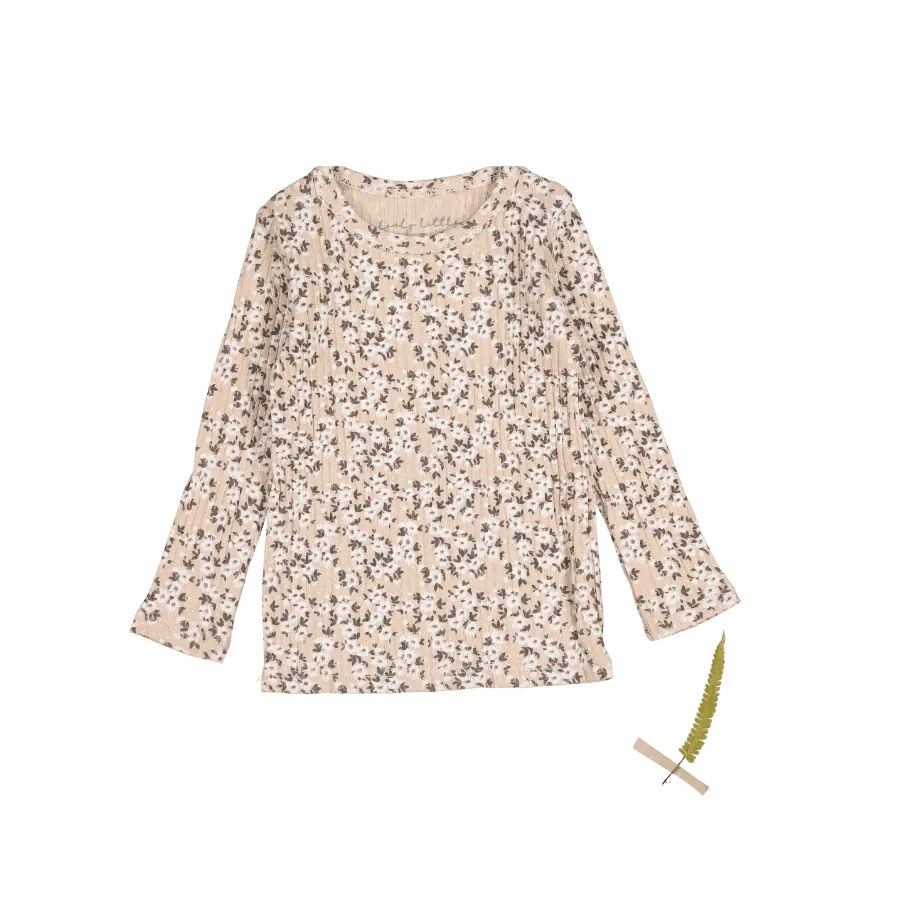 The Printed Long Sleeve Tee -  Adelyn - Sleeve, Textile, Long-sleeved T-shirt, Sweater, Pattern | Everetts Place