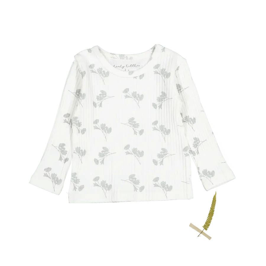 The Printed Long Sleeve Tee - Celia - Sleeve, White, Long-sleeved T-shirt, Sweater, Top | Everetts Place
