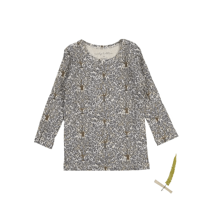 The Printed Long Sleeve Tee - Forest - Pattern, Clothing, Top | Everetts Place