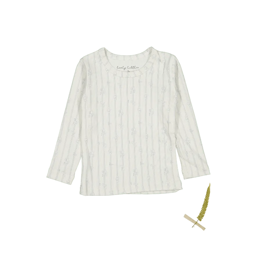 The Printed Long Sleeve Tee - Linear Leaf - Sleeve, White, Long-sleeved T-shirt, Active Shirt, Sweater | Everetts Place