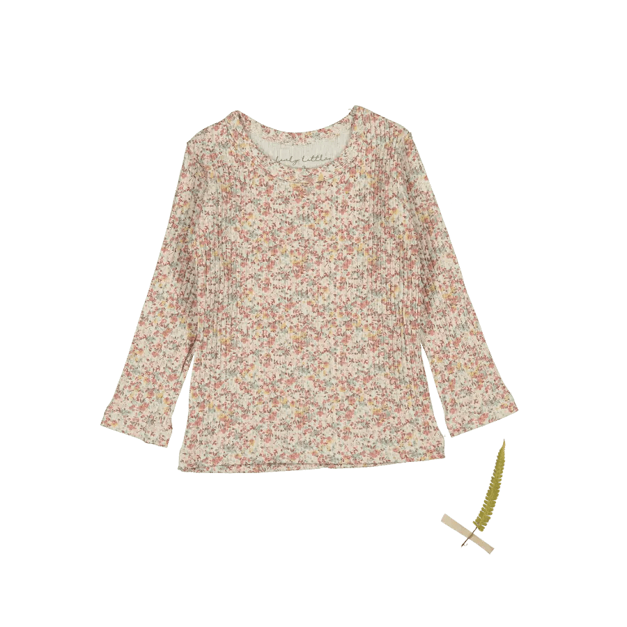 The Printed Long Sleeve Tee - Mist Floral - Sleeve, Textile, Pink, Long-sleeved T-shirt, Sweater | Everetts Place