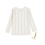 The Printed Long Sleeve Tee - Mist Stripe - Sleeve, White, Long-sleeved T-shirt, Sweater, Top | Everetts Place