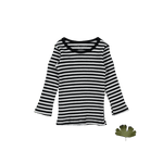 The Printed Long Sleeve Tee - Stripe - Sleeve, White, Fashion, Textile, Long-sleeved T-shirt | Everetts Place