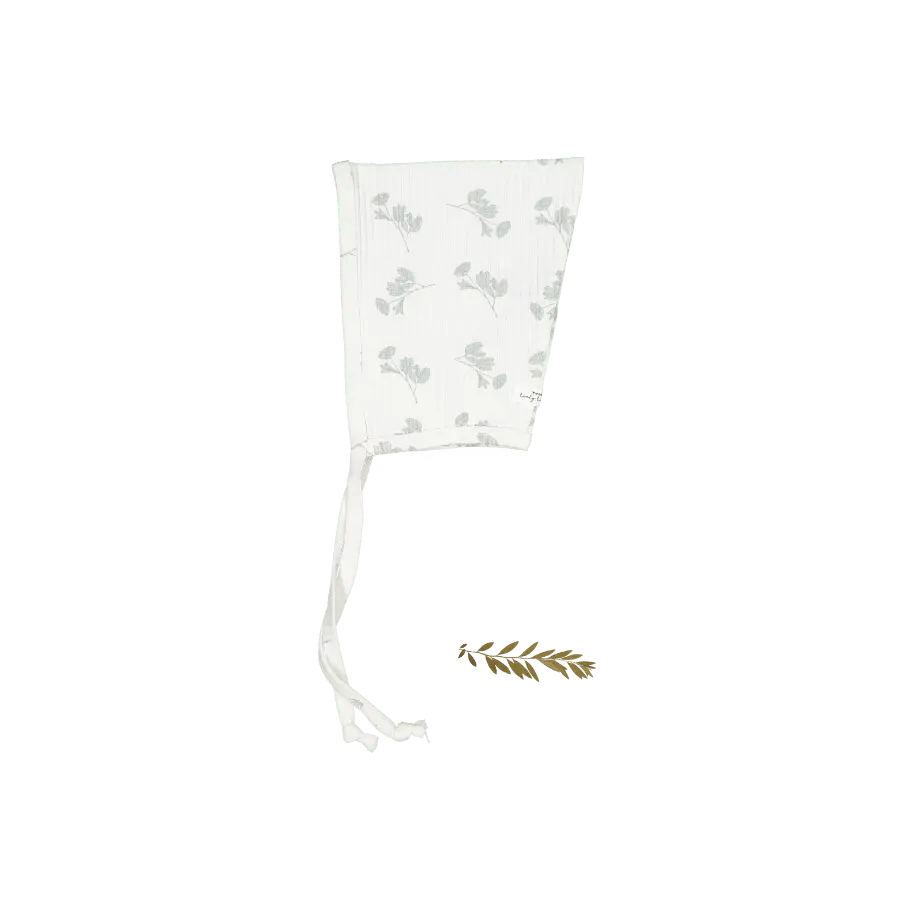 The Printed Pixie Bonnet - Celia - White | Everetts Place