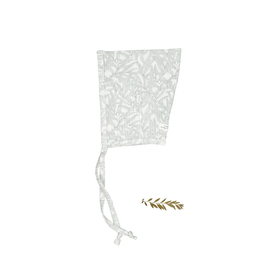 The Printed Pixie Bonnet - Willa - White, Linens | Everetts Place