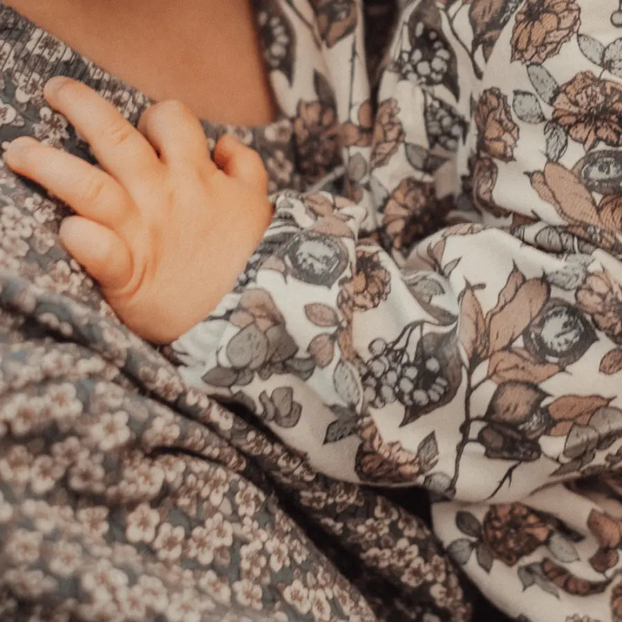 The Printed Romper - Magnolia - Textile, Brown, Comfort, Linens, Motif | Everetts Place