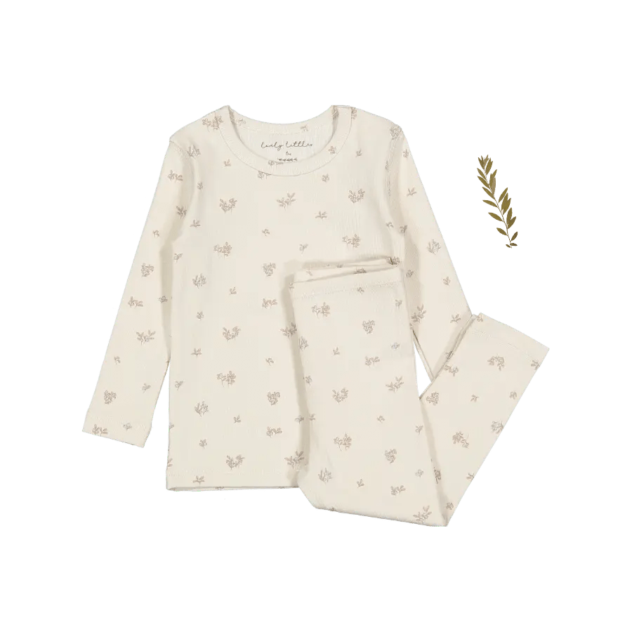 The Printed Set - Berry Blue - White, Nightwear, Pajamas, Child, Long-sleeved T-shirt | Everetts Place