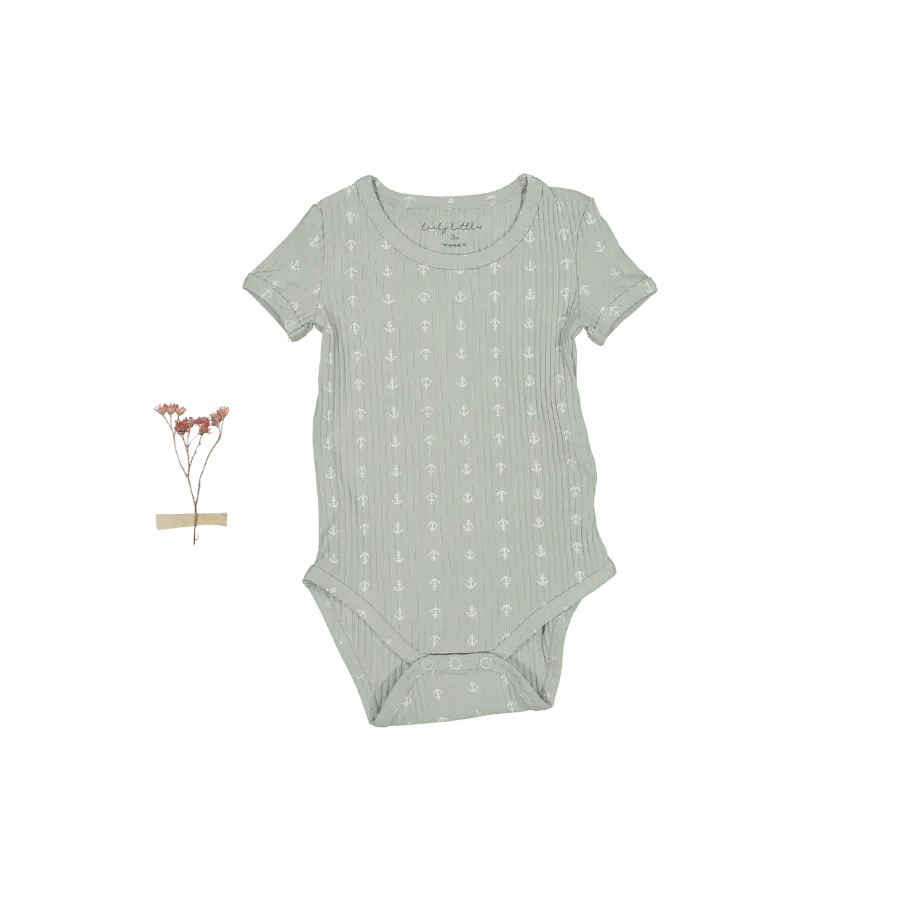 Lovely Littles The Printed Short Sleeve Onesie - Anchor - 