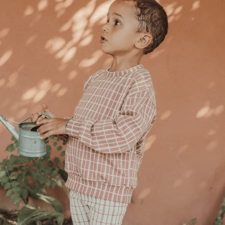 Lovely Littles The Printed Sweatshirt - Mauve Check - 