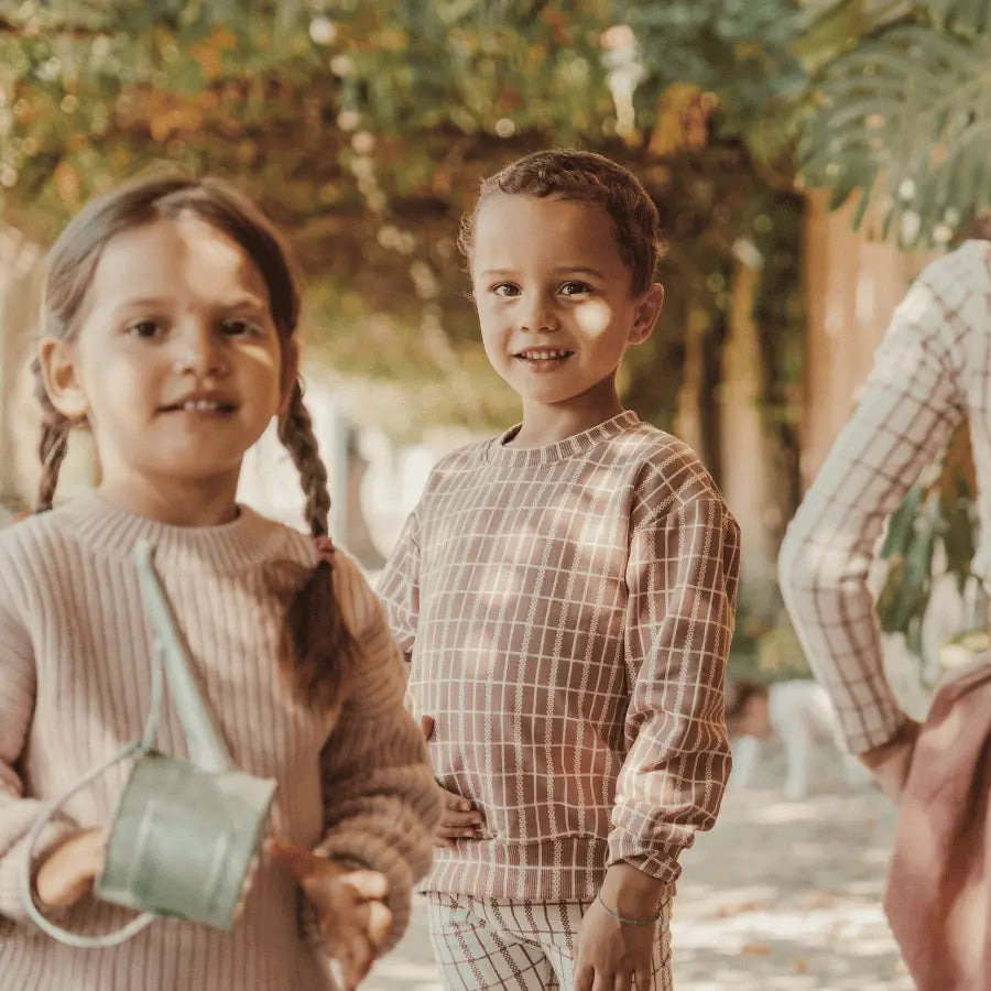 Lovely Littles The Printed Sweatshirt - Mauve Check - 