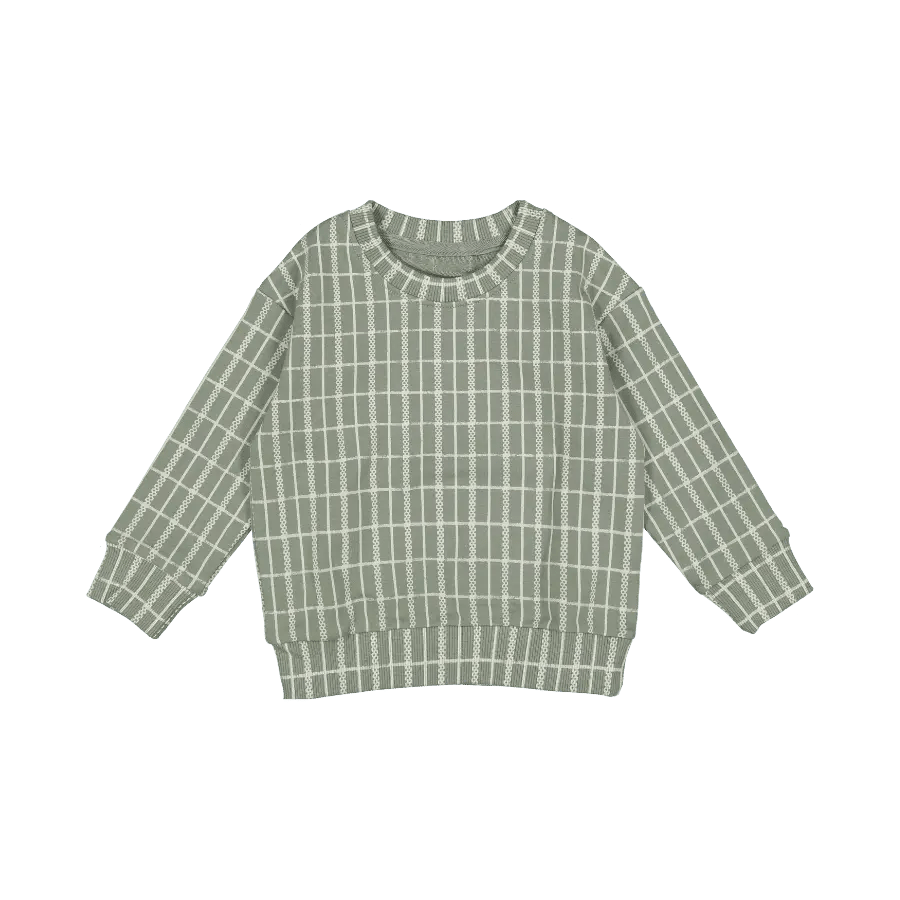 The Printed Sweatshirt - Sage Check - Sleeve, Grey, Design, Sweater, Pattern | Everetts Place