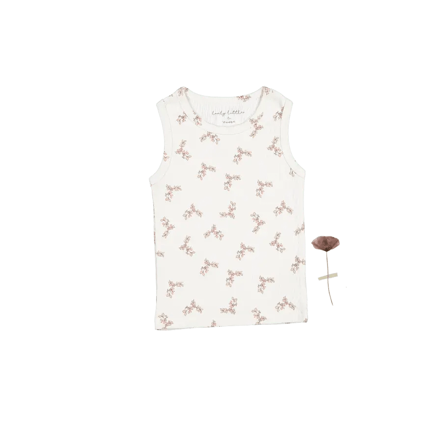 The Printed Tank - Lola - White, Sleeveless shirt, Undershirt, Active Tank, Active Shirt | Everetts Place