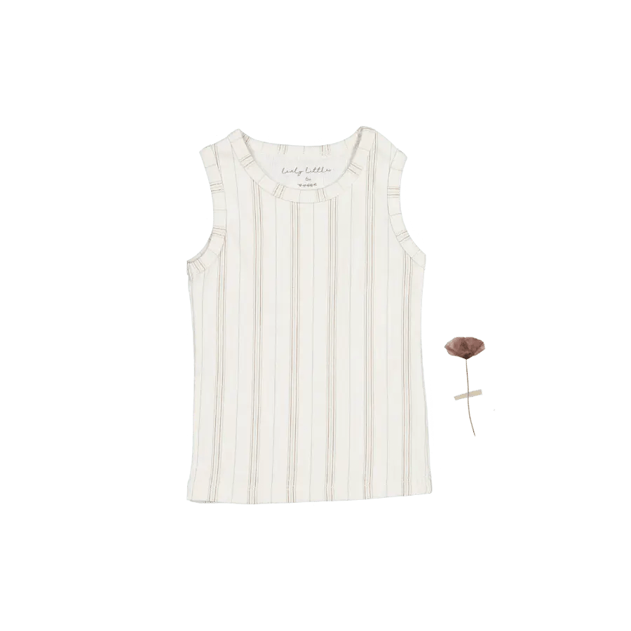 The Printed Tank - Mist Stripe - Sleeveless shirt, White, Textile, Undershirt, Vest | Everetts Place