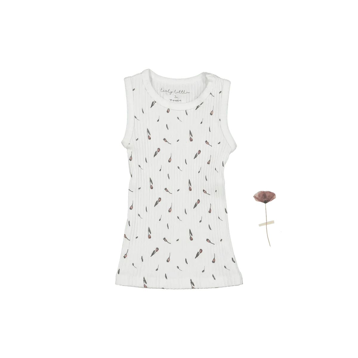 The Printed Tank - Tulip - Sleeveless shirt, White, Undershirt, Active Tank, Active Shirt | Everetts Place