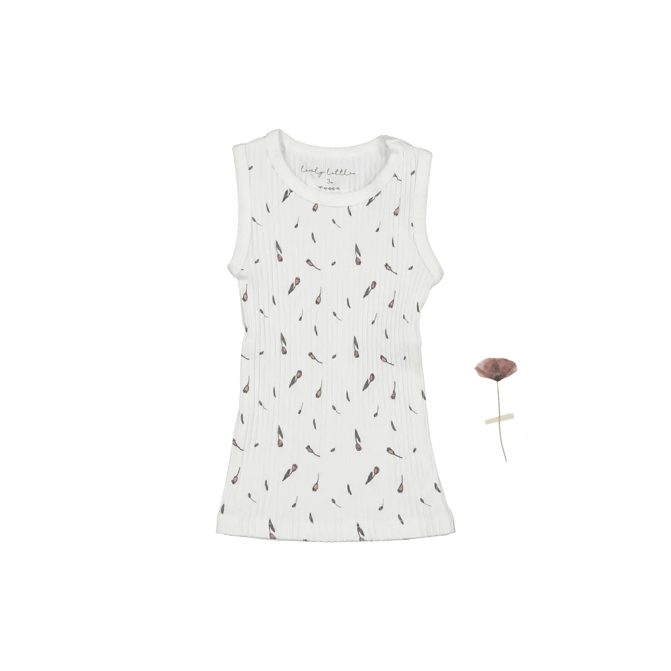The Printed Tank - Tulip - Sleeveless shirt, White, Undershirt, Active Tank, Active Shirt | Everetts Place