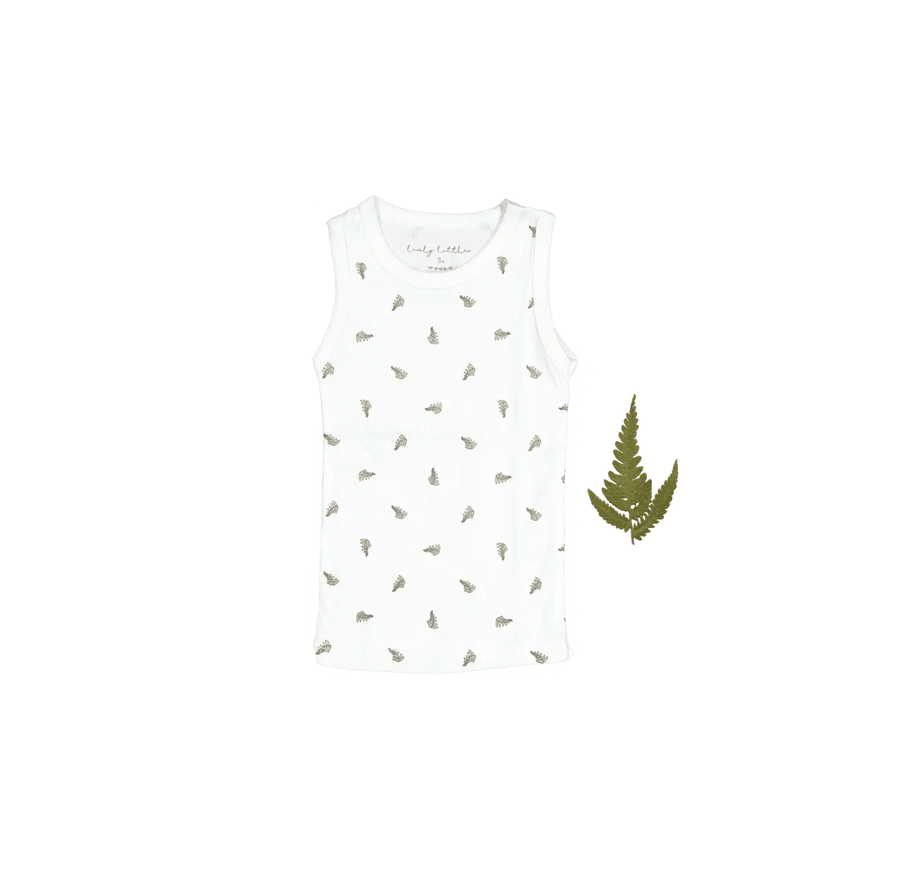 Lovely Littles The Printed Tank - White Leaf - 