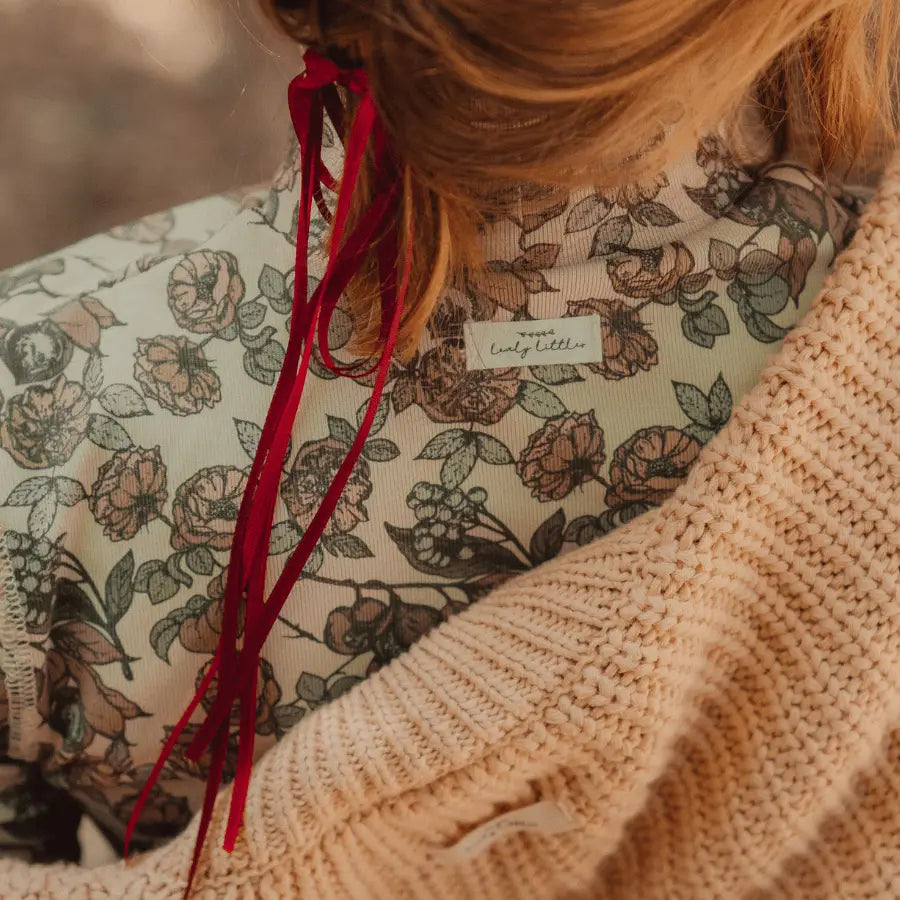 The Printed Turtleneck - Magnolia - Fashion, Neck, Textile, Wool, Woolen | Everetts Place