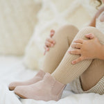 Little Love Bug Co. The Reagan soft sole organic baby moccasins.