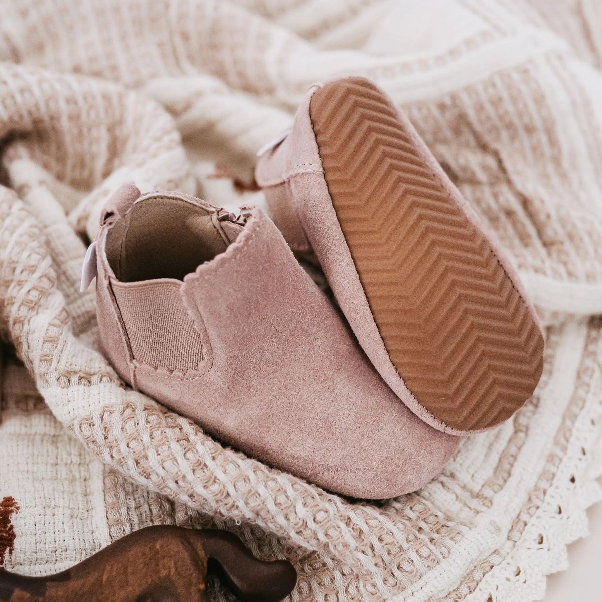 Little Love Bug Co. The Reagan Barefoot Boots with Easy Zipper for Comfortable Fit - 